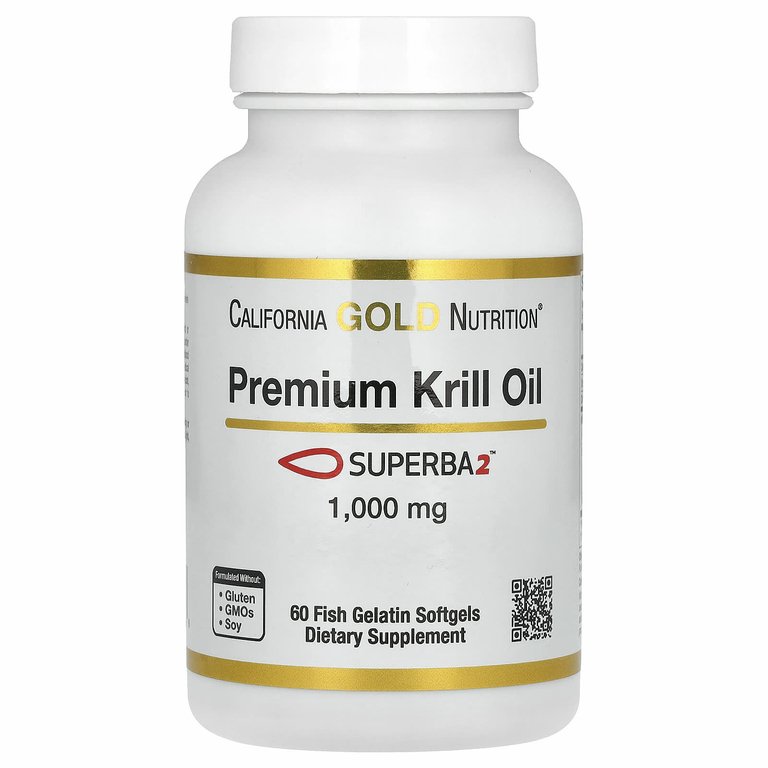 California Gold Nutrition, масло криля премиального качества с Superba2™, 1000 мг, 60 капсул