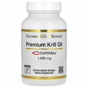 California Gold Nutrition, масло криля премиального качества с Superba2™, 1000 мг, 60 капсул