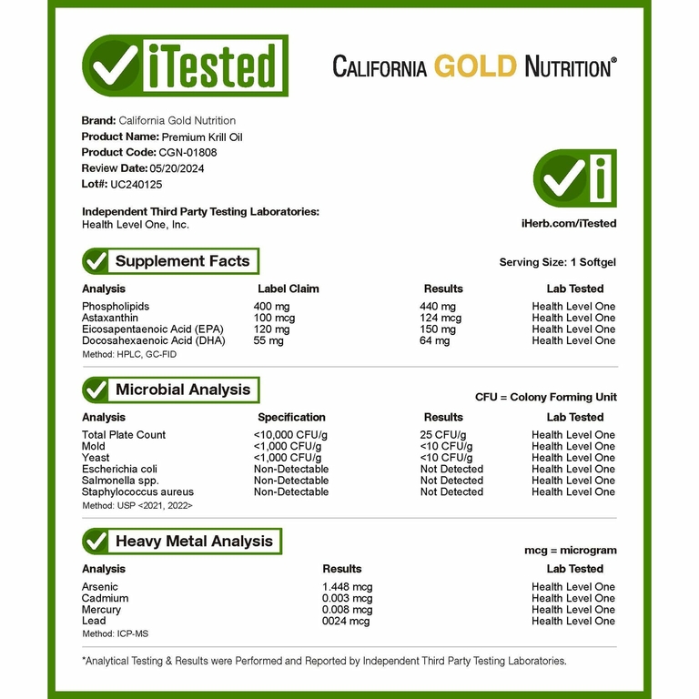 California Gold Nutrition, масло криля премиального качества с Superba2™, 1000 мг, 60 капсул