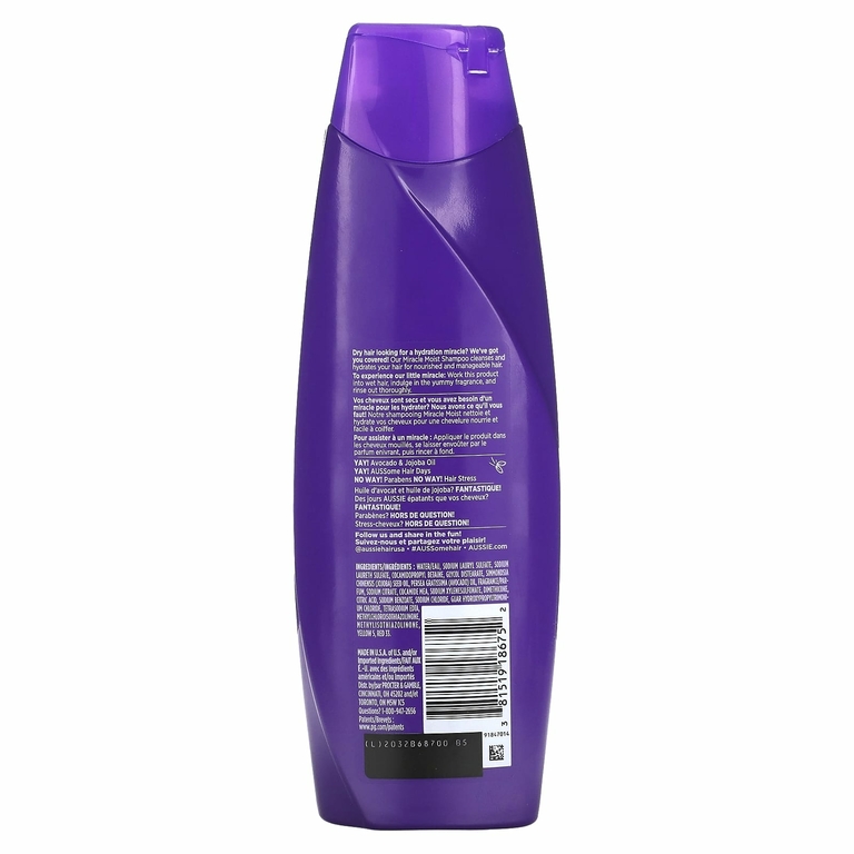 Aussie, Miracle Moist, шампунь для сухих волос с авокадо и австралийским маслом жожоба, 360 мл (12,1 жид. унции)