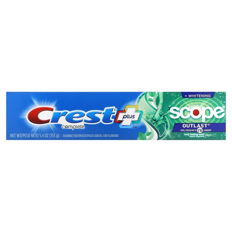 Crest, Complete Plus, Scope, Outlast + Whitening, зубная паста с фтором, мята, 153 г (5,4 унции)