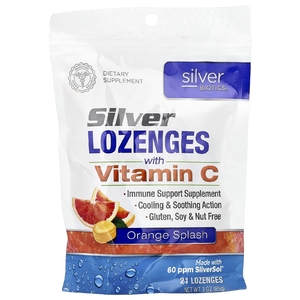 American Biotech Labs, Silver Biotics®, леденцы с витамином C, с апельсиновым вкусом, 21 леденец, 85 г (3 унции)