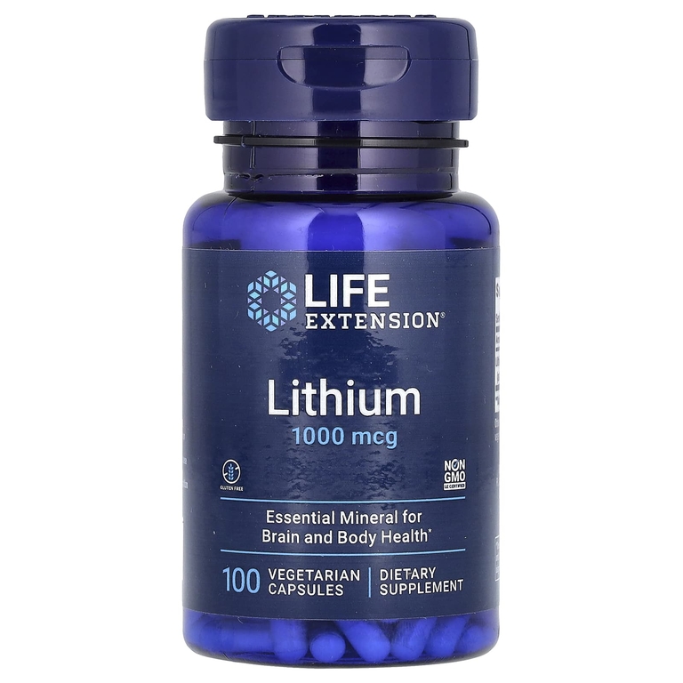 Life Extension, литий, 1000 мкг, 100 вегетарианских капсул