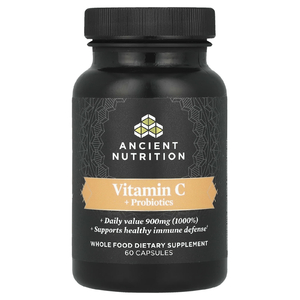 Ancient Nutrition, витамин C с пробиотиками, 60 капсул