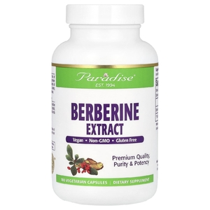 Paradise Herbs, экстракт берберина, 180 вегетарианских капсул