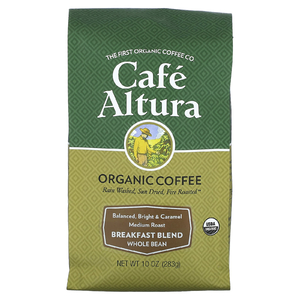 Cafe Altura, Organic Coffee, смесь для завтрака, цельные зерна, средняя обжарка, 283 г (10 унций)