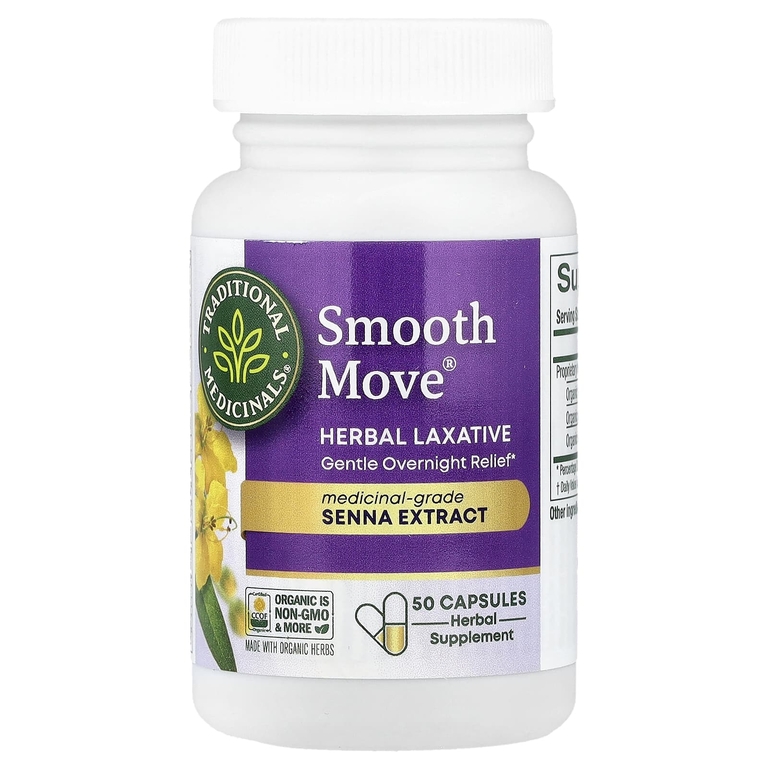 Traditional Medicinals, Smooth Move Capsules, сенна, 50 капсул