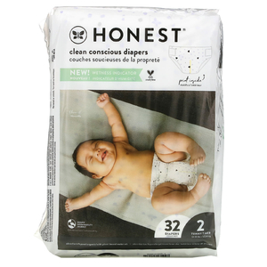 The Honest Company, Honest, подгузники, размер 2, 5,4–8 кг (12–18 фунтов), 32 шт. (Товар снят с продажи) 