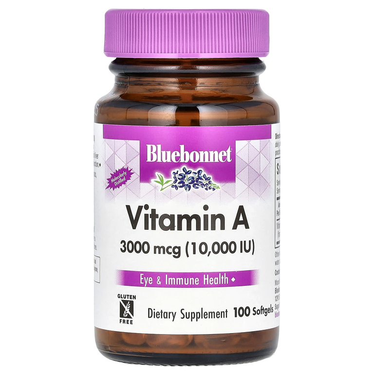 Bluebonnet Nutrition, витамин A, 3000 мкг, 100 капсул
