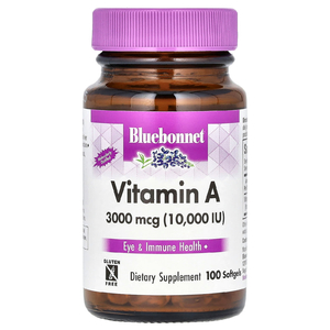 Bluebonnet Nutrition, витамин A, 3000 мкг, 100 капсул