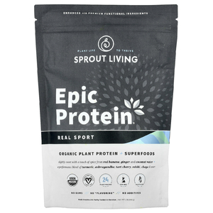 Sprout Living, Epic Protein, органический растительный протеин и суперпродукты, Real Sport, 494 г (1,1 фунта)