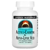 Source Naturals, ацетил-L-карнитин и альфа-липоевая кислота, 650 мг, 60 таблеток