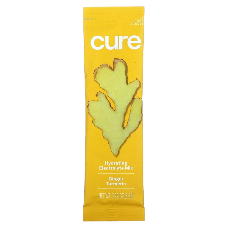 Cure Hydration, увлажняющая смесь электролитов, со вкусом имбиря и куркумы, 14 пакетиков по 8,3 г (0,29 унции) каждый