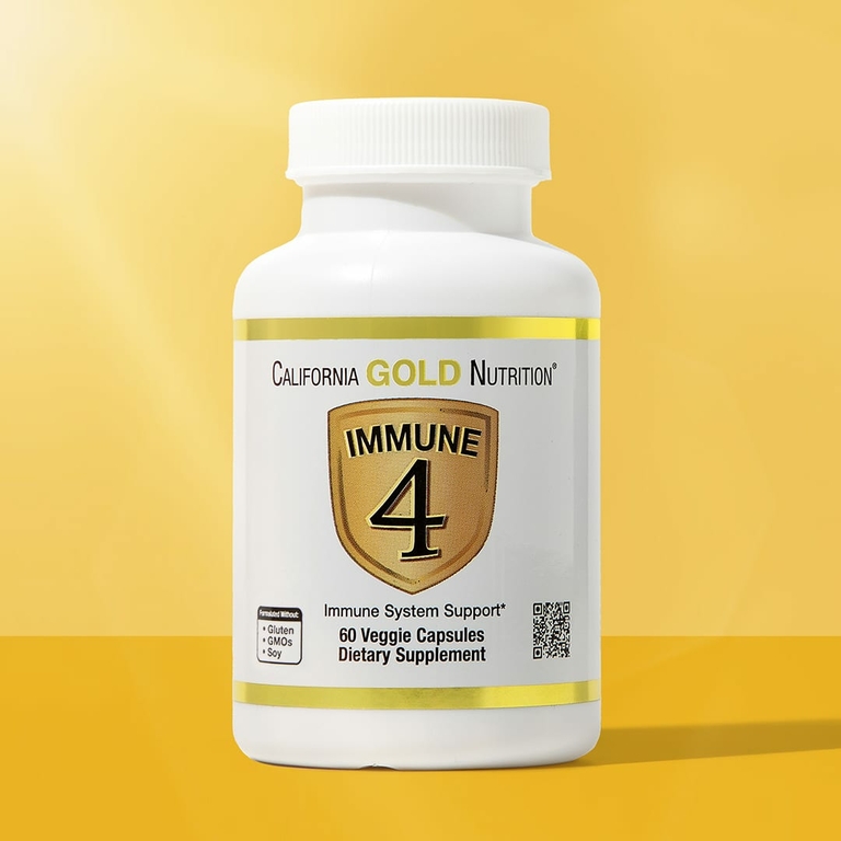California Gold Nutrition, Immune 4, средство для укрепления иммунитета, 60 вегетарианских капсул