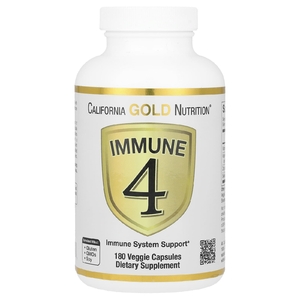 California Gold Nutrition, Immune 4, средство для укрепления иммунитета, 180 растительных капсул