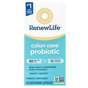 Renew Life, Ultimate Flora, пробиотик для ухода за кишечником, 80 млрд живых культур, 30 вегетарианских капсул