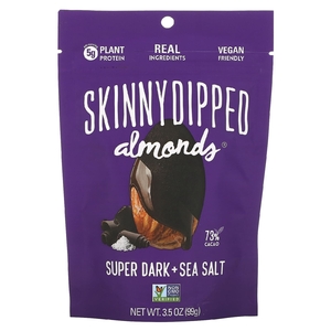 SkinnyDipped, миндаль в глазури, горький шоколад с морской солью, 99 г (3,5 унции)