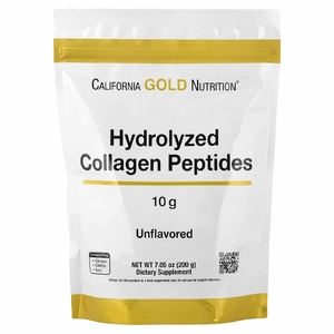 California Gold Nutrition, пептиды гидролизованного коллагена типов I и III, без добавок, 200 г (7,05 унции)