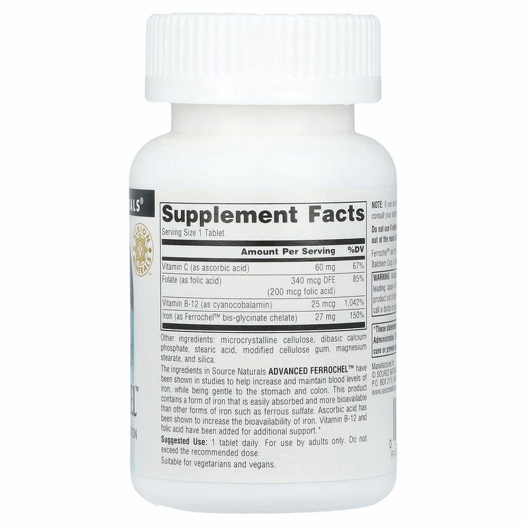 Source Naturals, Advanced Ferrochel, улучшенная формула, 180 таблеток