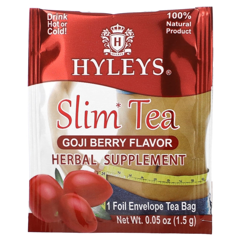 Hyleys Tea, Slim Tea, Ягоды годжи, 25 чайных пакетиков в фольгированных пакетиках, 1,32 унции (37,5 г)