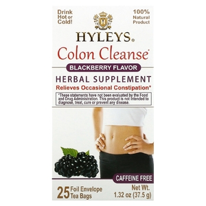 Hyleys Tea, средство для очищения кишечника, ежевика, без кофеина, 25 чайных пакетиков, 37,5 г (1,32 унции)