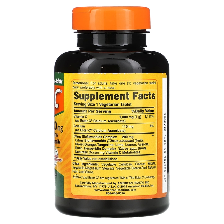 American Health, Ester-C с цитрусовыми биофлавоноидами, 1000 мг, 120 вегетарианских таблеток