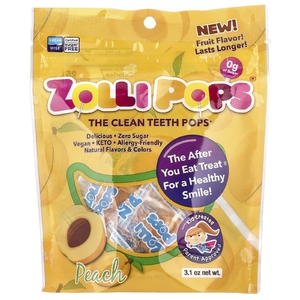 Zollipops, Чистые зубы® персик, 3,1 унции (88 г)