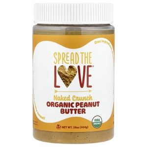 Spread The Love, Органическое арахисовое масло, голый хрустящий продукт, 454 г (16 унций)