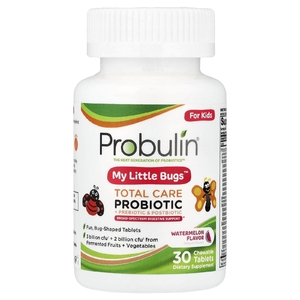 Probulin, My Little Bugs™, Total Care, пробиотик, пребиотик и постбиотик для детей, со вкусом арбуза, 30 жевательных таблеток