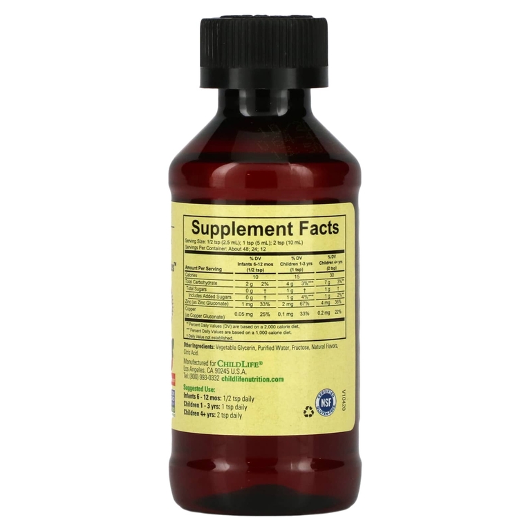 ChildLife Essentials, Essentials, Zinc Plus, цинк, натуральный вкус манго и клубники, 118 мл (4 жидк. унции)