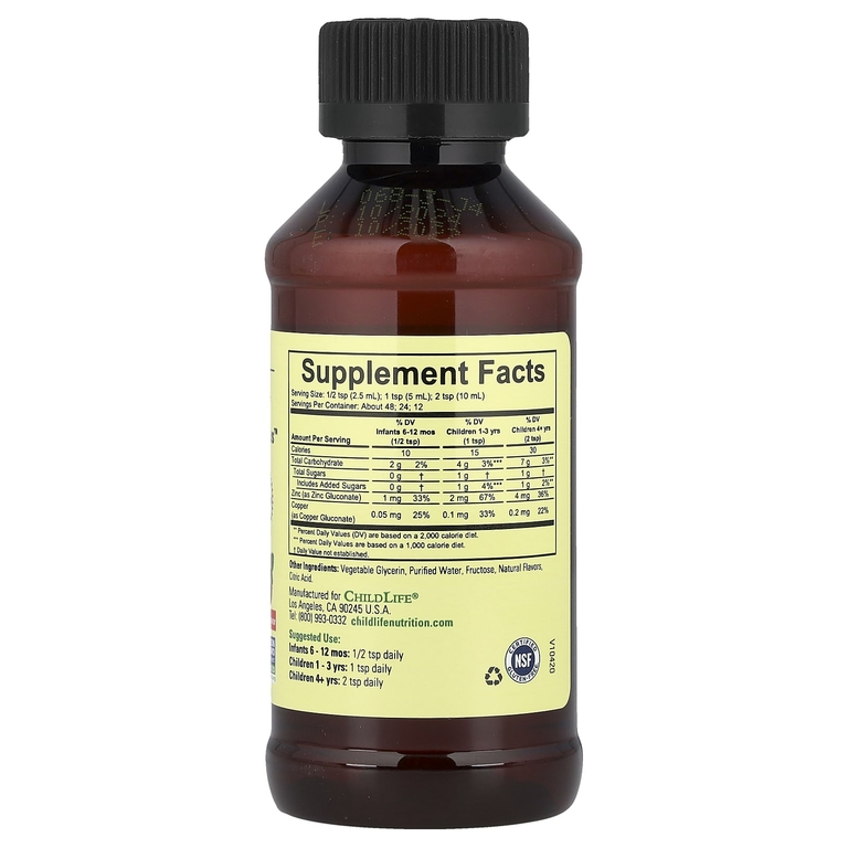 ChildLife Essentials, Essentials, Zinc Plus, цинк, натуральный вкус манго и клубники, 118 мл (4 жидк. унции)