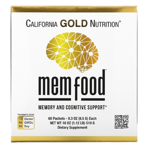California Gold Nutrition, MEM Food, для поддержки памяти и когнитивных функций, 60 пакетиков по 8,5 г (0,3 унции)