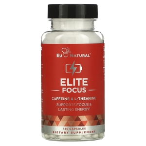 Eu Natural, ELITE FOCUS, кофеин и L-теанин, 120 капсул