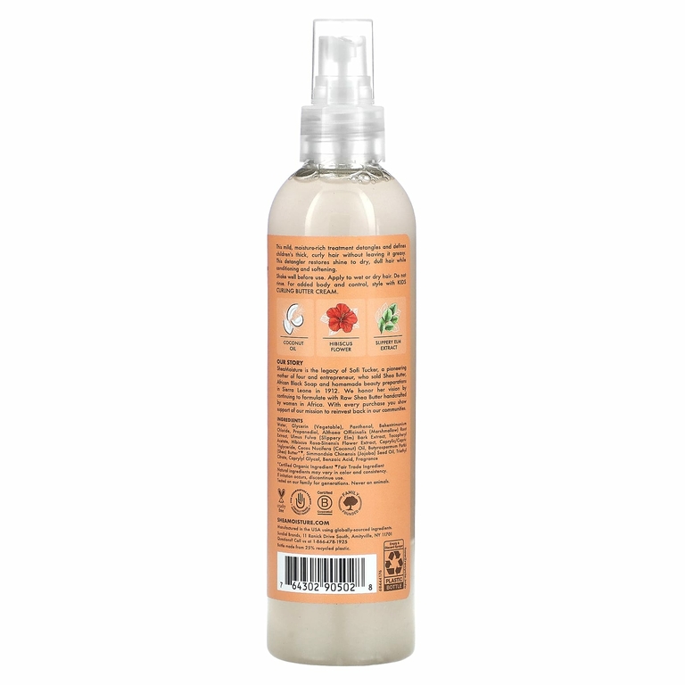 SheaMoisture, Средство для облегчения расчесывания детских волос, кокос и китайская роза, 237 мл (8 жидк. унций)
