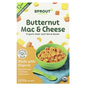 Sprout Organics, Toddler Meals, для детей от 12 месяцев, мускатные макароны с сыром, 142 г (5 унций)