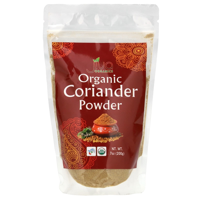 Jiva Organics, Органический порошок кориандра, 7 унций (200 г)