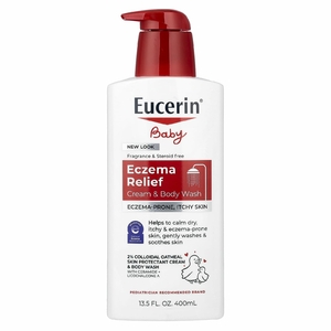 Eucerin, детский крем и гель для душа для уменьшения проявлений экземы, без отдушки, 400 мл (13,5 жидк. унции)