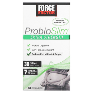 Force Factor, ProbioSlim®, повышенная сила действия, 30 млрд КОЕ, 120 растительных капсул (15 млрд КОЕ на капсулу)