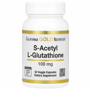 California Gold Nutrition, S-ацетил-L-глутатион, 100 мг, 30 растительных капсул