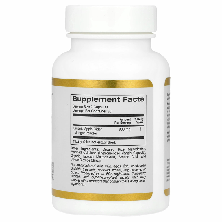 California Gold Nutrition, яблочный уксус, 60 растительных капсул