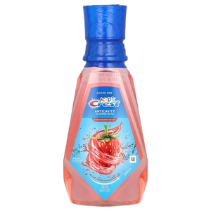 Crest, Kids, фторсодержащее ополаскиватель для предотвращения кариеса, без спирта, клубника, 500 мл (16,9 жидк. унц.)