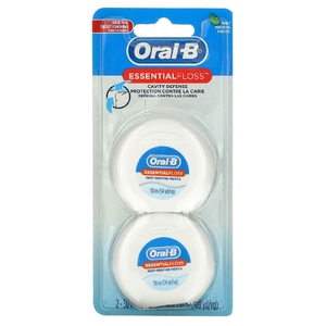 Oral-B, Essential Floss, экономичная упаковка, мята, 2 упаковки по 50 м (54,6 ярда)