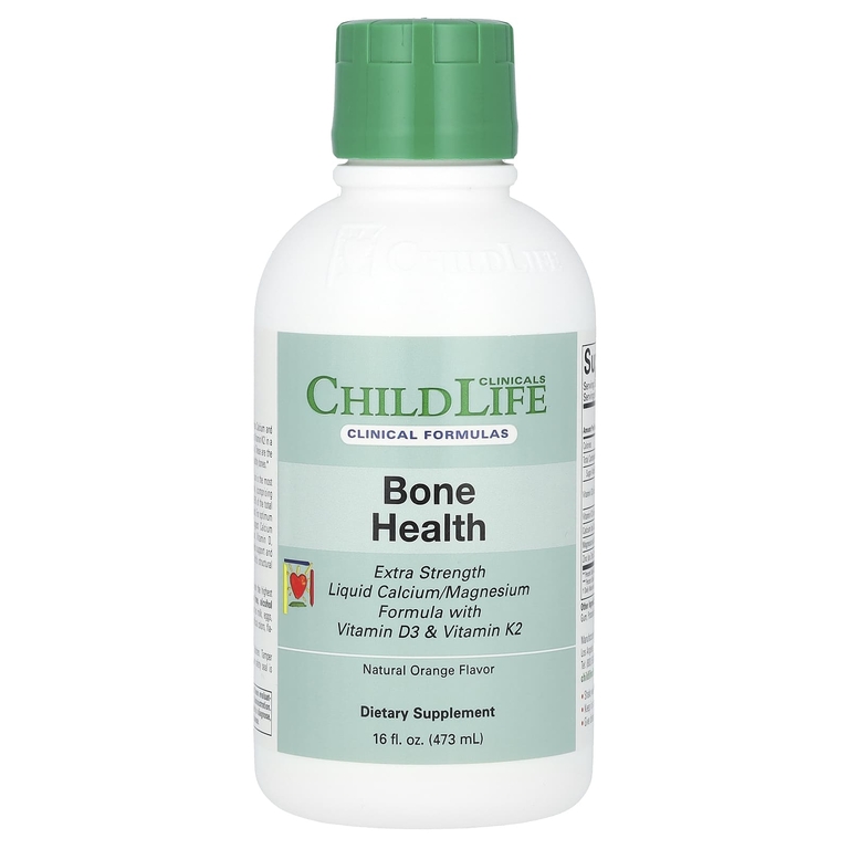 ChildLife Clinicals, жидкая добавка с кальцием, магнием и витаминами D3 и K2, повышенная сила действия, с натуральным апельсиновым вкусом, 473 мл (16 жидк. унций)