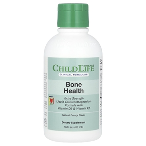 ChildLife Clinicals, жидкая добавка с кальцием, магнием и витаминами D3 и K2, повышенная сила действия, с натуральным апельсиновым вкусом, 473 мл (16 жидк. унций)