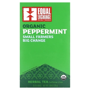 Equal Exchange, органическая перечная мята, травяной чай, без кофеина, 20 чайных пакетиков, 28 г (0,99 унции)