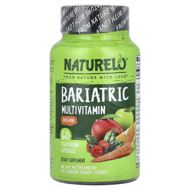 NATURELO, бариатрические мультивитамины с железом, 60 вегетарианских капсул