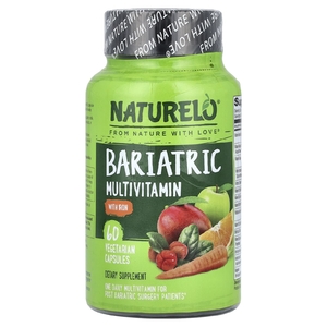 NATURELO, бариатрические мультивитамины с железом, 60 вегетарианских капсул