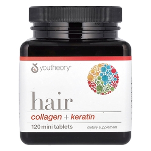 Youtheory, Hair, коллаген и кератин, 120 мини-таблеток