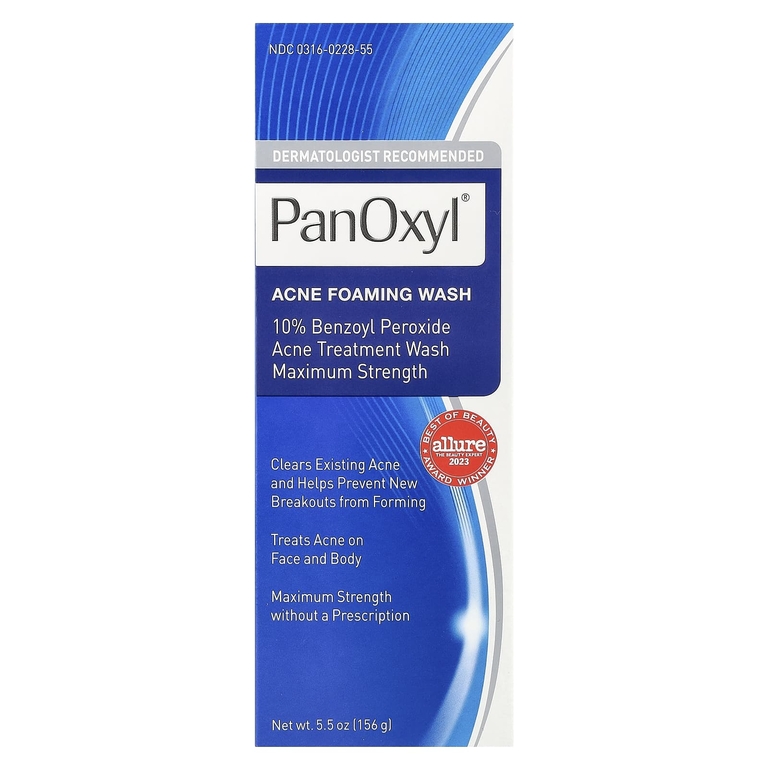 PanOxyl, Пенка для умывания от акне, максимальная эффективность, 156 г (5,5 унции)