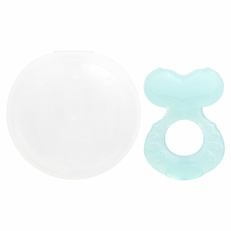 Nuby, Силиконовый прорезыватель для зубов, Teethe-eez, для детей от 3 месяцев, цвет морской волны, набор из 2 предметов